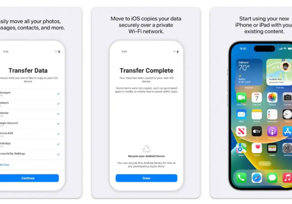 Jakie Aplikacje na iPhone: Przenieś dane z Androida na iOS