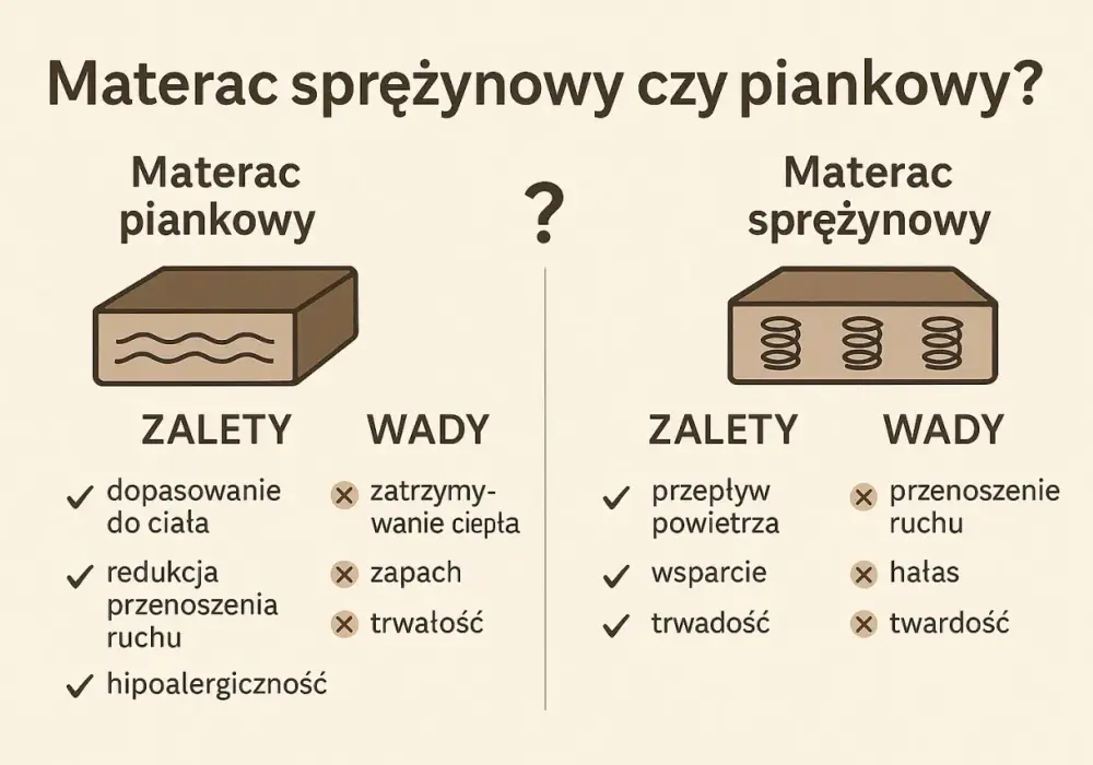 Materac piankowy czy sprężynowy? Wybierz najlepszy dla kręgosłupa