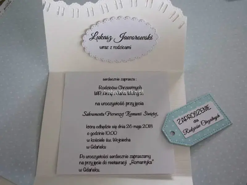 Jak wypisać zaproszenie na komunię dla ojca chrzestnego z sercem