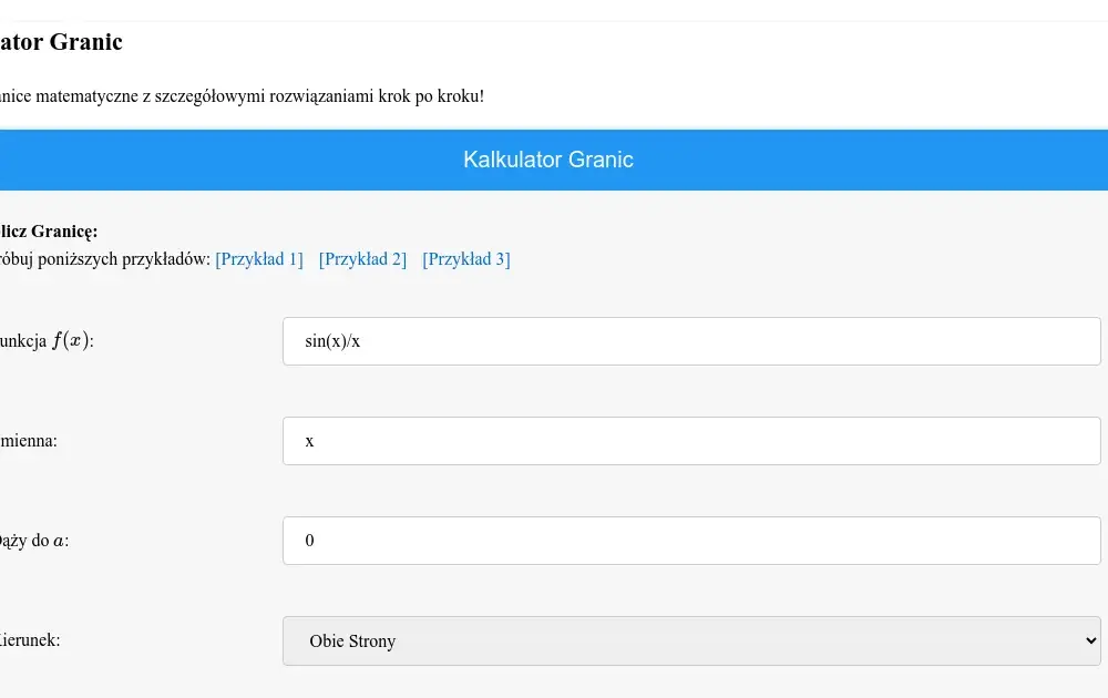 Granice ciągu kalkulator: Szybkie obliczenia matematyczne online
