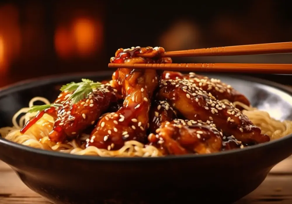 Kurczak Teriyaki z Makaronem Ryżowym - Przepis na Smaczną Potrawę