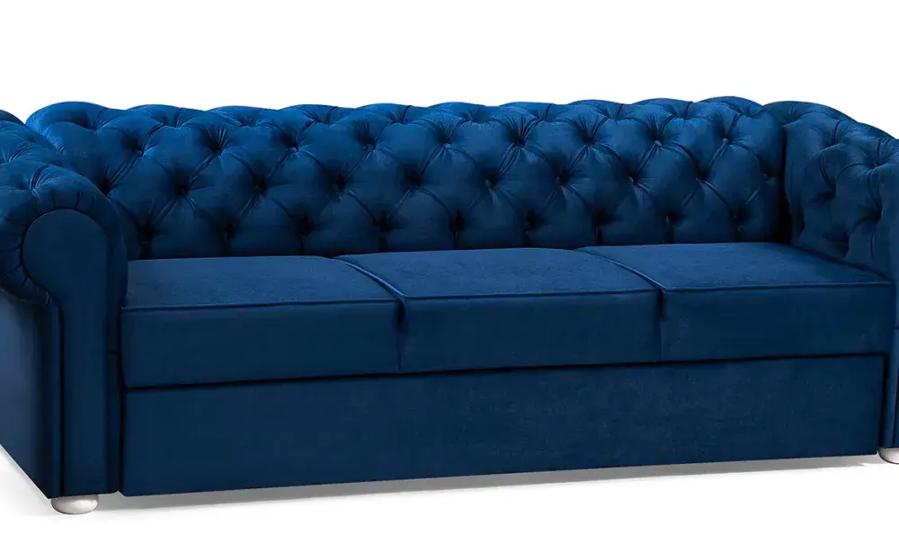  Sofa chesterfield 3 osobowa z funkcją spania - stylowa i wygodna