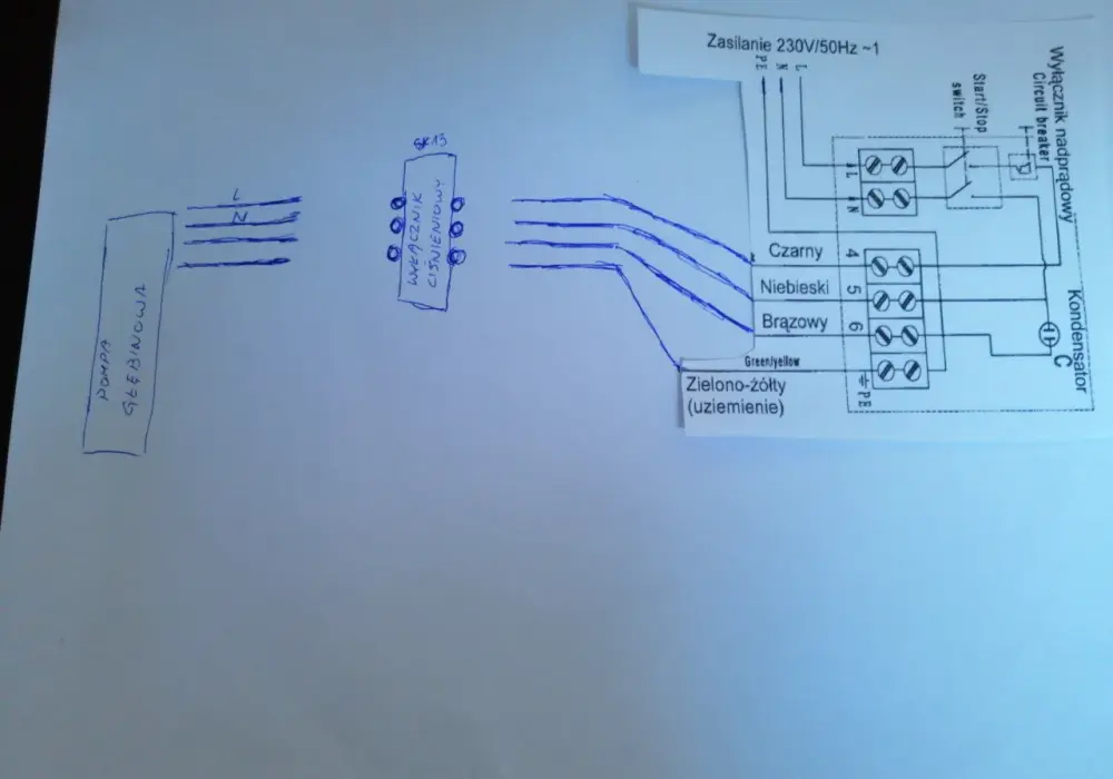 Podłączenie pompy głębinowej - Schemat elektryczny i bezpieczeństwo