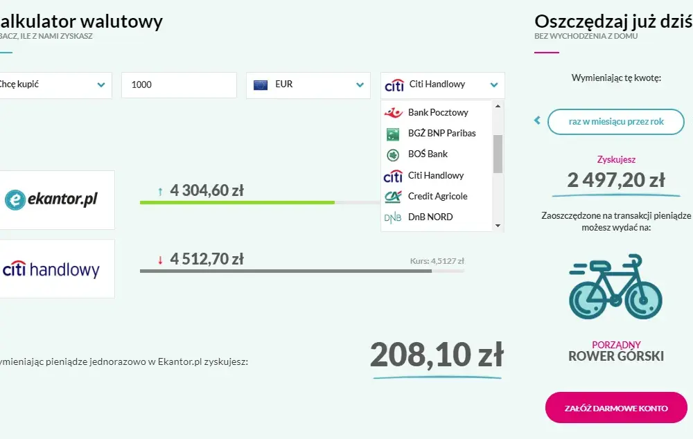 Porównanie kursu euro i złotego | Kalkulator wymiany walut online