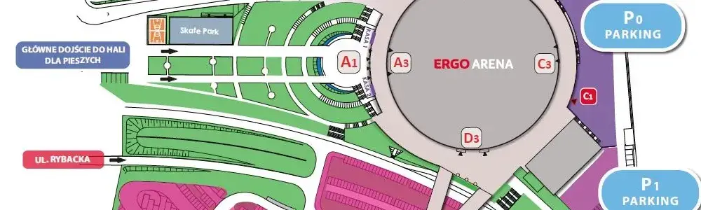 Ergo Arena Gdańsk - plan hali i informacje o wejściach