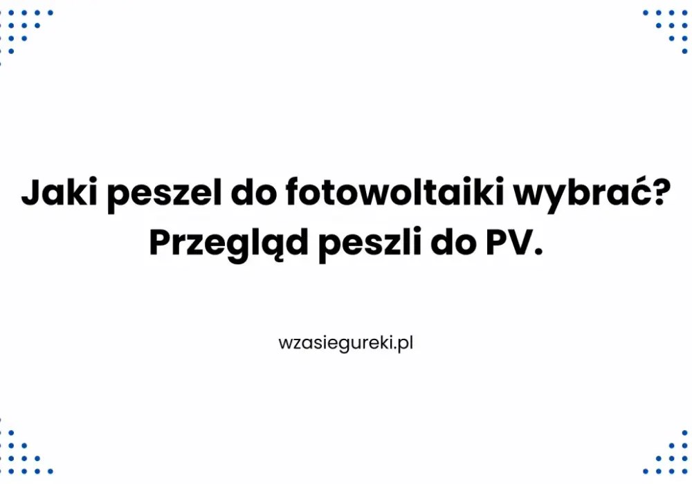Peszel - Jaki wybrać do instalacji elektrycznej i PV?