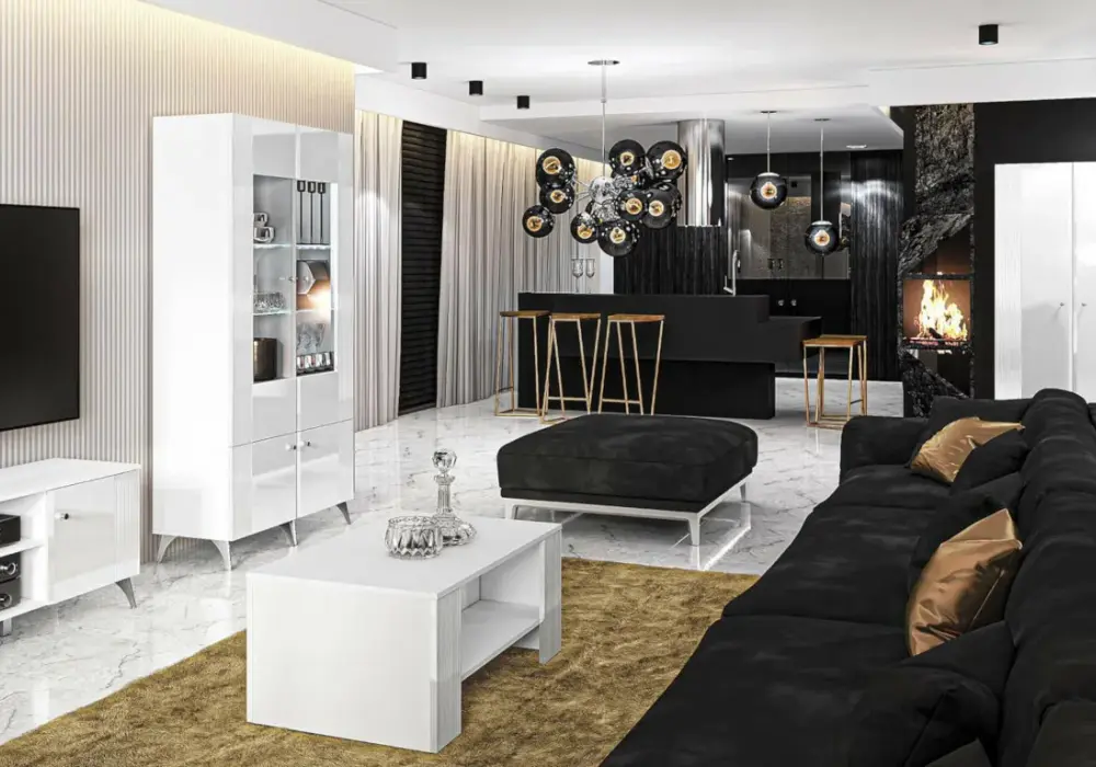 Jak urządzić duży salon z kominkiem, by stworzyć przytulną przestrzeń