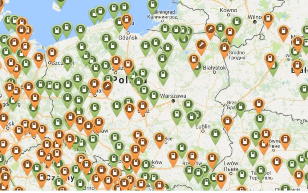  Stacje ładowania samochodów elektrycznych - znajdź na interaktywnej MAPIE Polski 