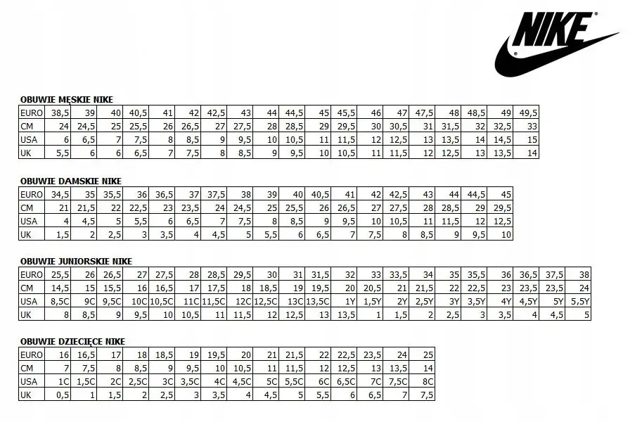 Nike 44,5 ile to cm - poznaj dokładną długość stopy i uniknij błędów