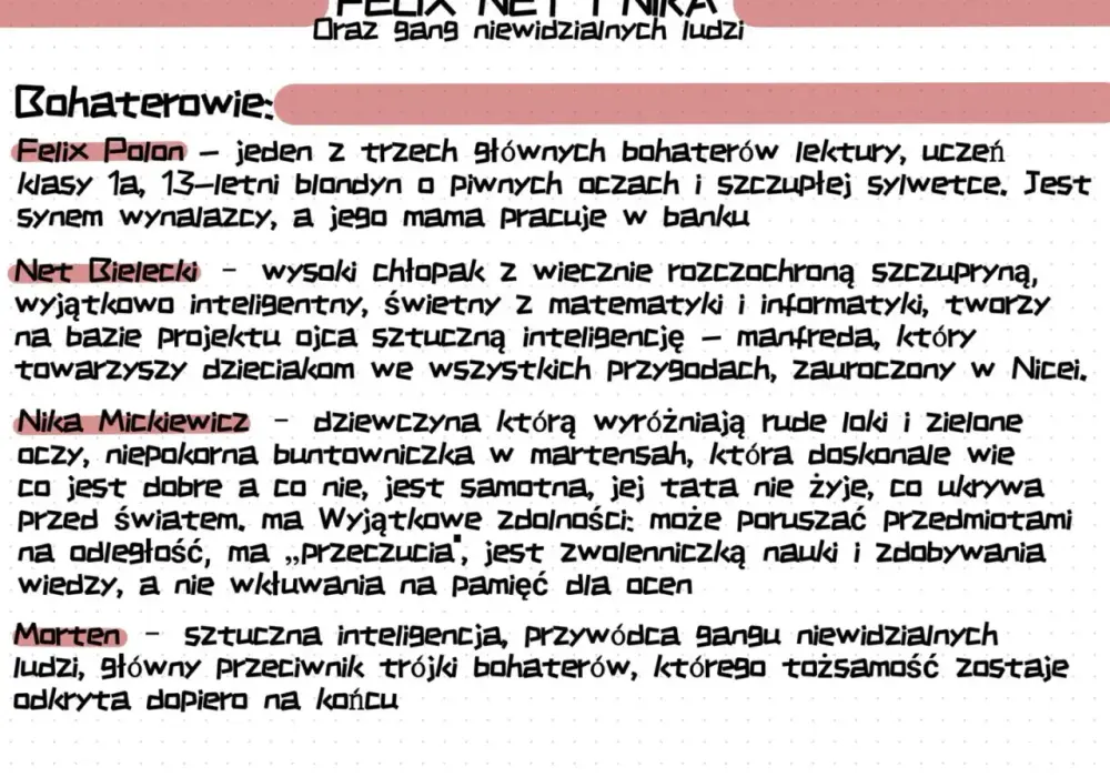 Felix, Net i Nika: Szczegółowe streszczenie i analiza lektury