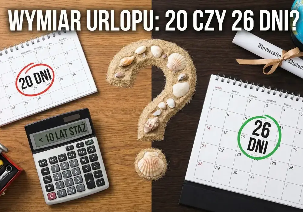 Urlop 20 czy 26 dni - Wykształcenie a staż pracy w Kodeksie
