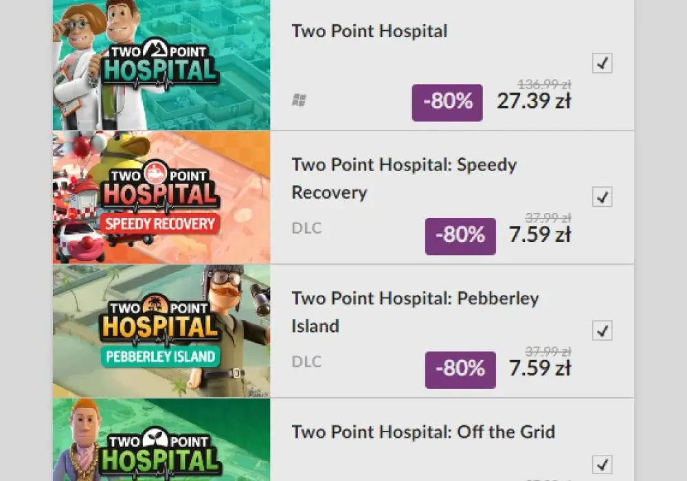Rekordowa promocja na dodatki do Two Point Hospital w GOG.com. Zniżka dla subskrybentów newslettera