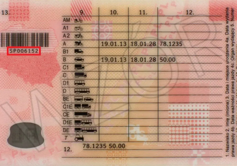 Gdzie jest data wydania prawa jazdy? Sprawdź pole 4a!