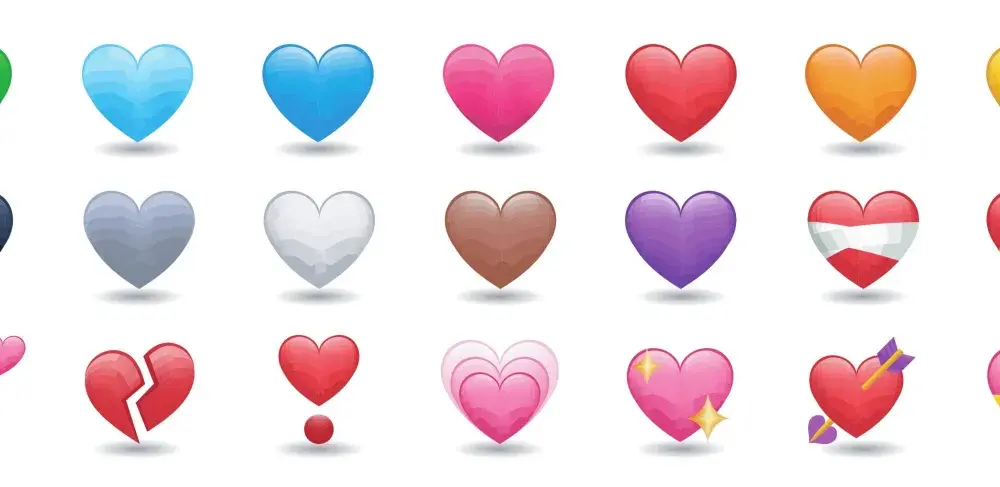 Kolorowe serca - Pełne znaczenie emoji. Nie popełnij błędu!