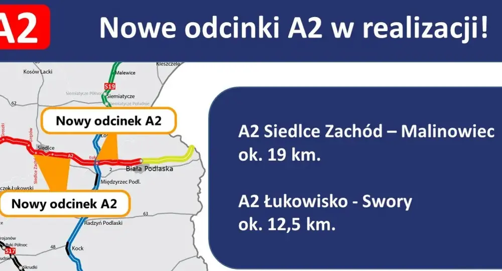 A2 Siedlce - Biała Podlaska - Jak wygląda trasa i gdzie są węzły?