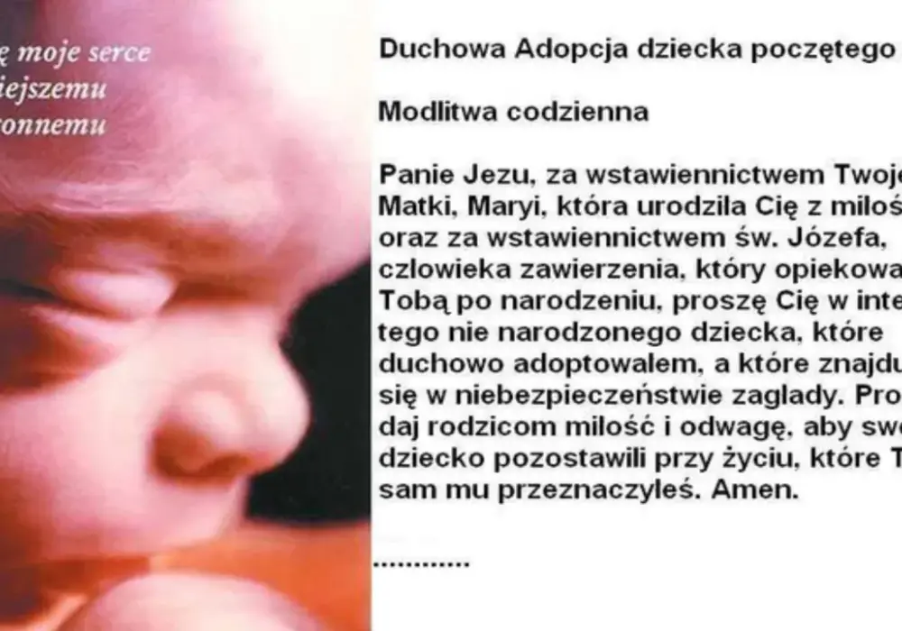 Modlitwa za dziecko poczęte - jak wygląda duchowa adopcja