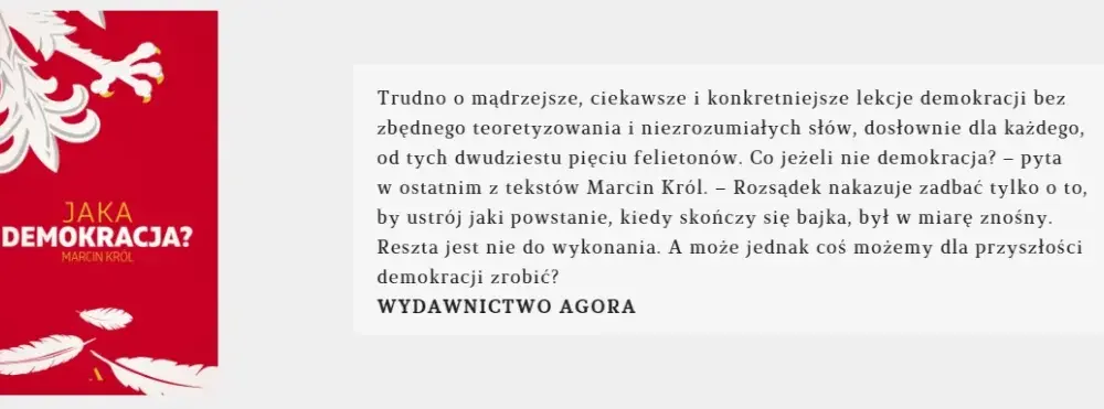 Marcin Król i jego wizja demokracji w książce Jaka demokracja