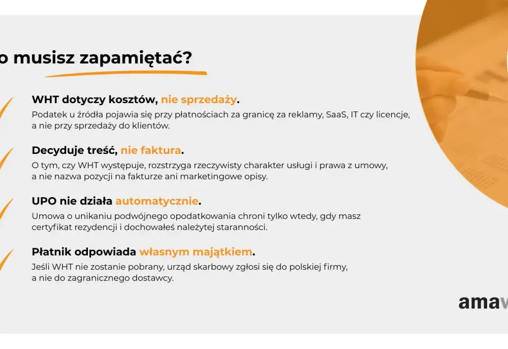 Podatek u źródła (WHT) - praktyczny przewodnik dla firm