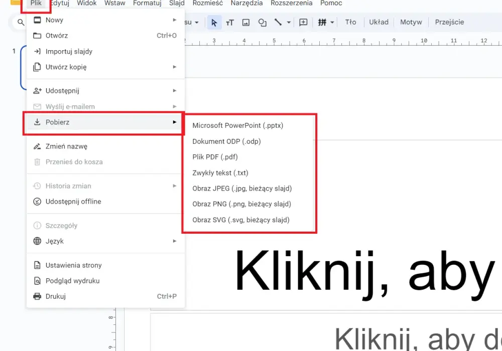Jak przenieść prezentację Google na pendrive bez problemów z formatem