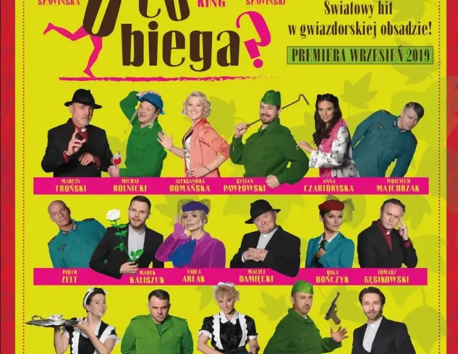 Spektakl O co biega - zaskakujące zwroty akcji i humor w teatrze