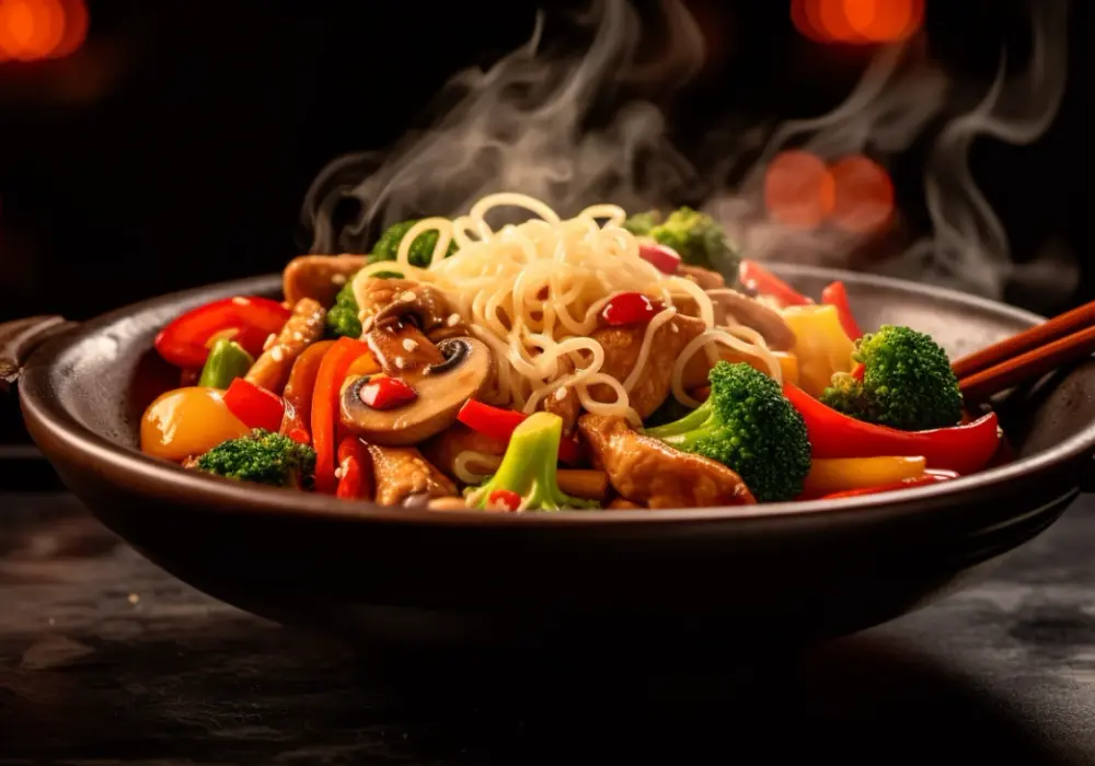 Smażony kurczak udon - Przepis na pyszny wok z kurczakiem