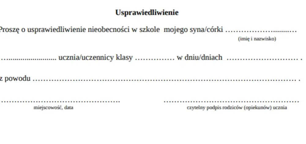 Jak napisać perfekcyjne usprawiedliwienie do szkoły? Uniknij typowych błędów!