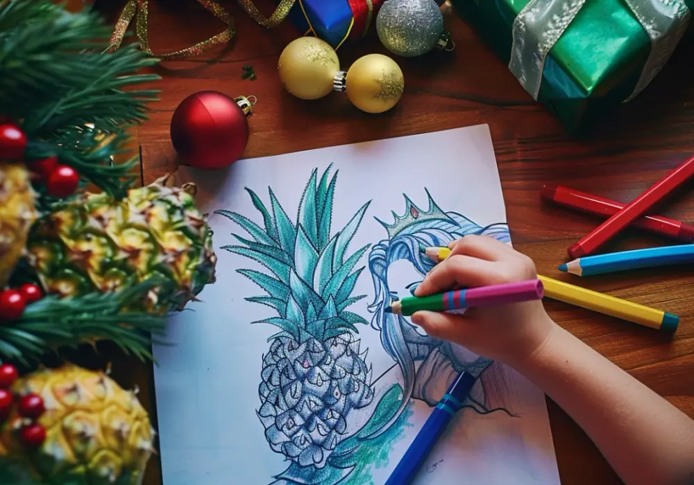 Kolorowanka na Adwent - Roszpunka i ananas do wydruku dla dzieci