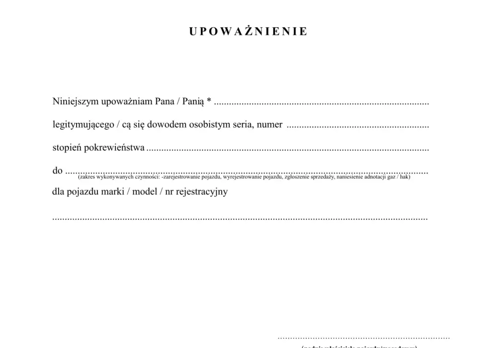 Jak napisać upoważnienie do wyrejestrowania samochodu krok po kroku bez błędów