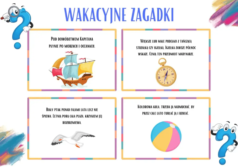 Zagadki o wakacjach - rozwesel dzieci i umil czas w podróży