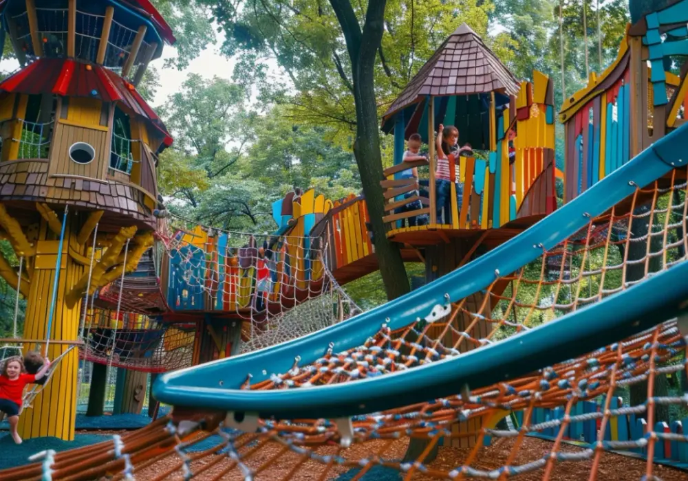 Twórcze i wytrzymałe place zabaw dla starszych dzieci - inspiracje