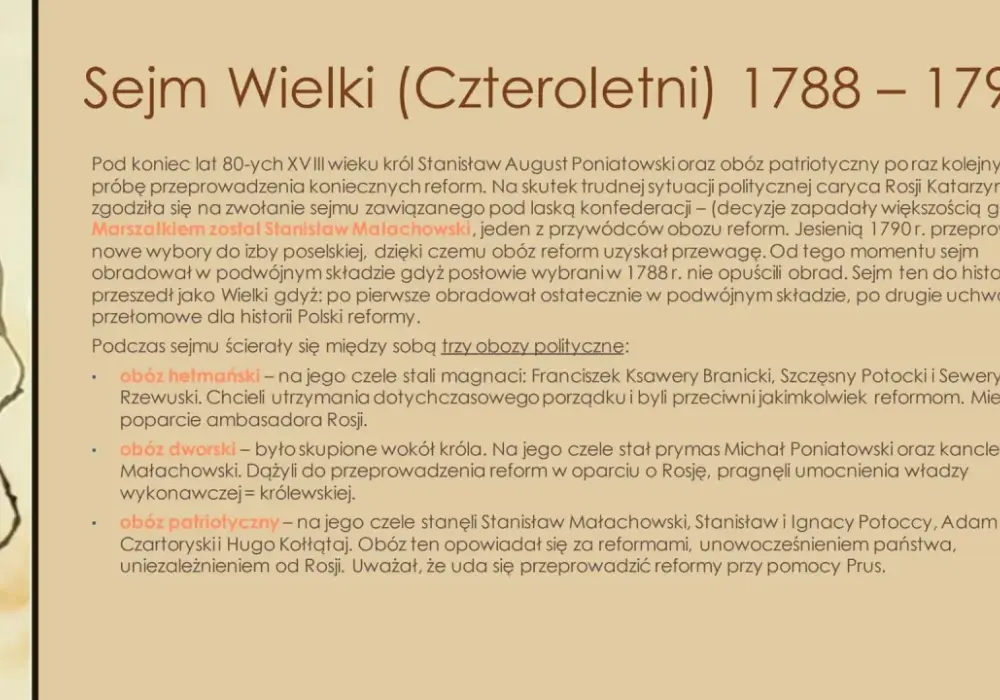 Kiedy obradował w Polsce sejm czteroletni i jakie miał znaczenie