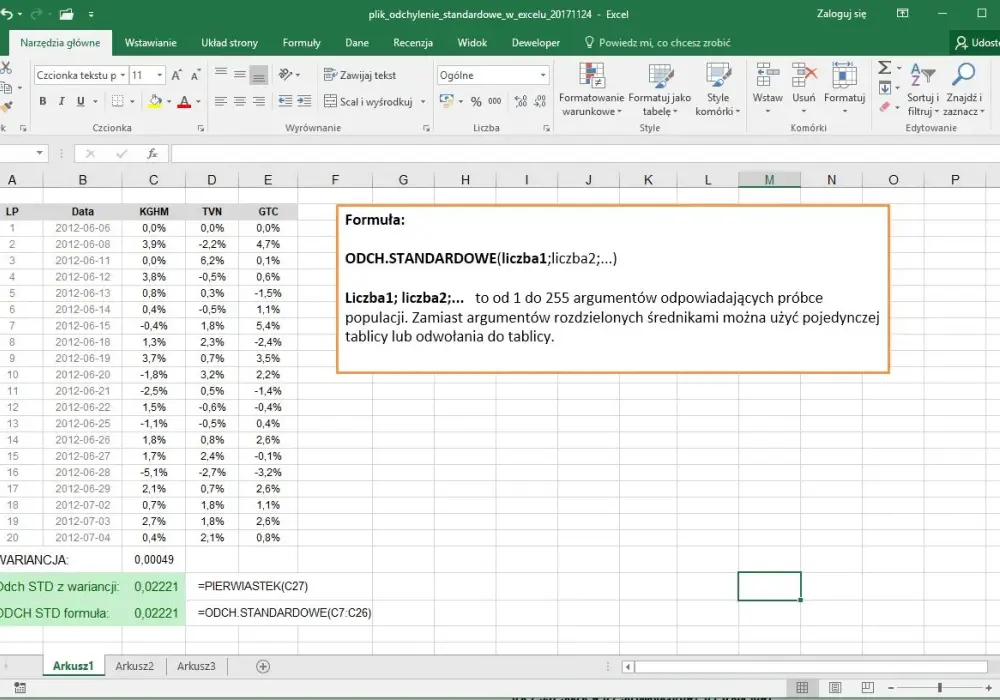 Odchylenie standardowe w Excelu - jak policzyć i dobrze odczytać