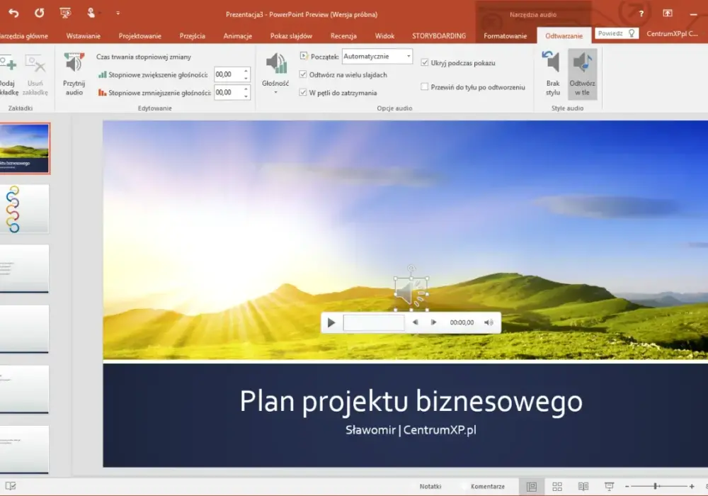 Jak wstawić podkład muzyczny do prezentacji w PowerPoint bez problemów