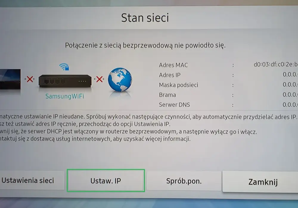 Jak połączyć telewizor Samsung z internetem - Wi-Fi czy kabel LAN?