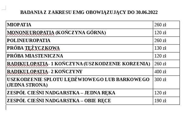 Ile kosztuje badanie EMG prywatnie - aktualne ceny i cenniki w Polsce