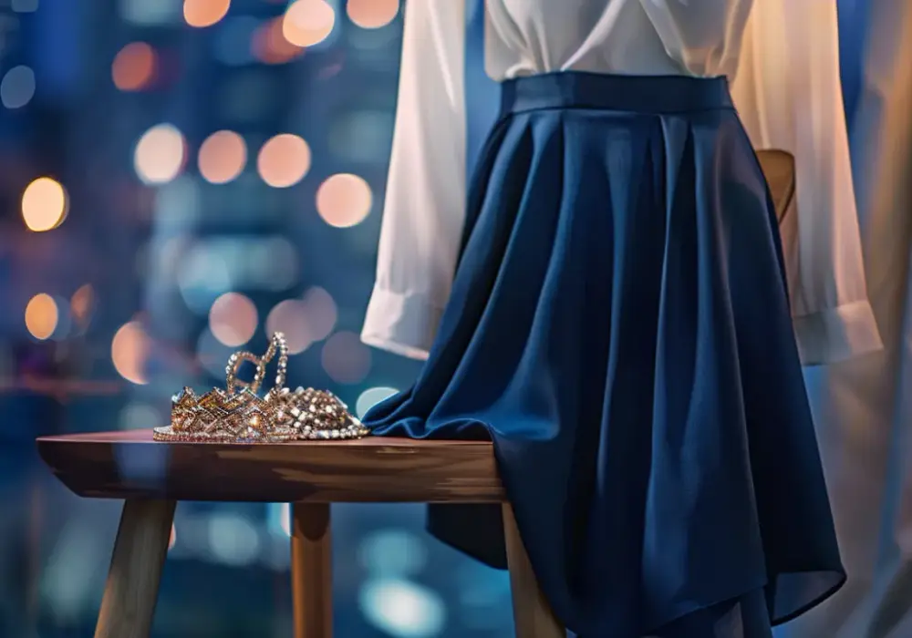 Granatowa spódniczka: to elegancja na co dzień czy też wieczór?