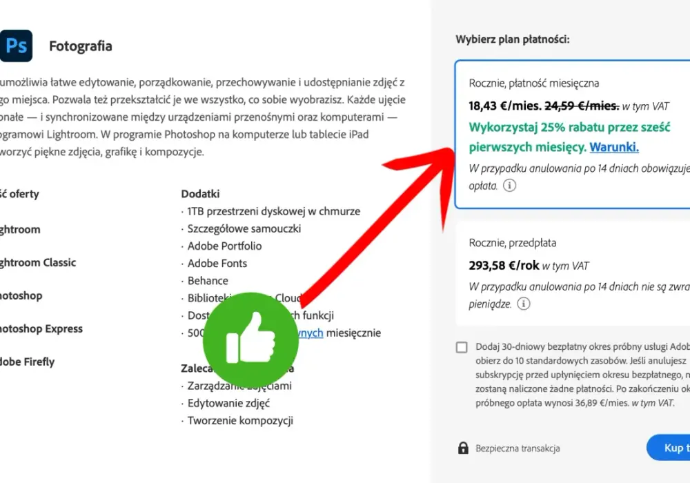 Ile kosztuje Photoshop? Plan foto tańszy niż sam program!