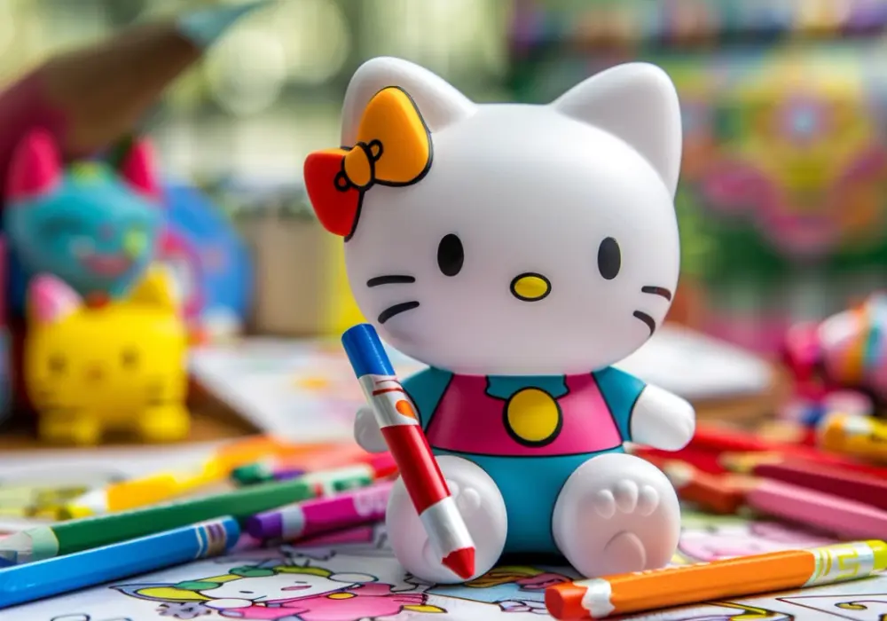 Darmowy rysunek Hello Kitty do druku i kolorowania dla małych artystek
