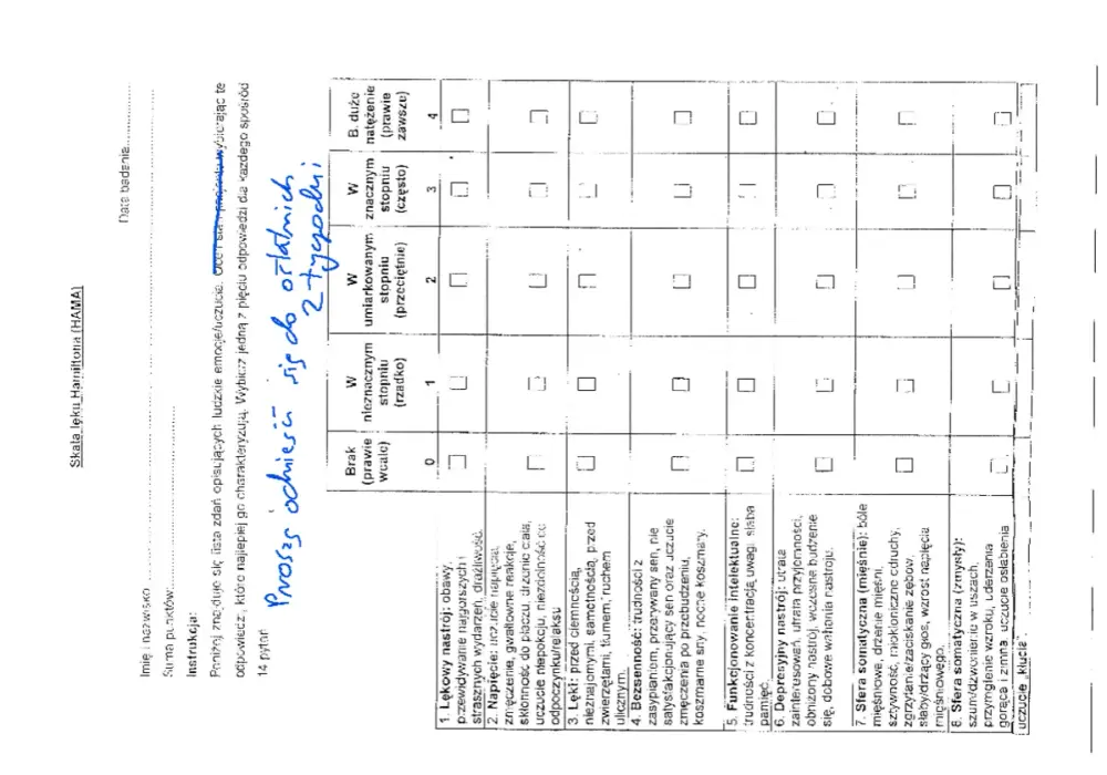 Skala lęku - GAD-7, HAM-A, LSAS - jak interpretować?