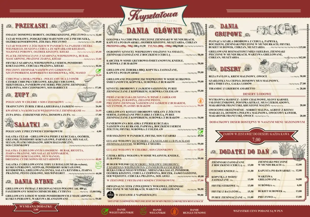 Restauracja Cleopatra menu 2025: aktualne ceny dań w karcie i dostawie