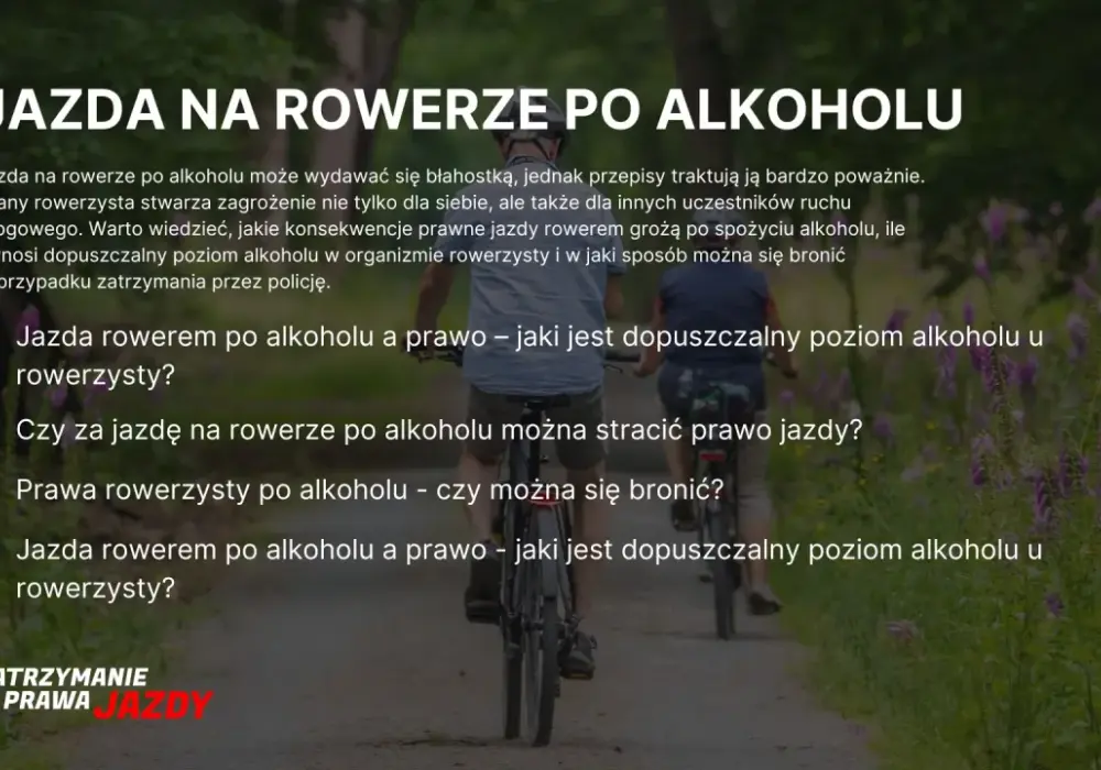 Jazda rowerem po alkoholu - ile promili i jaki mandat grozi?
