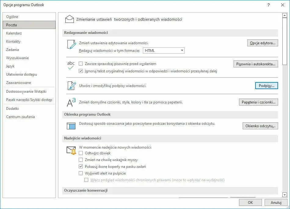 Jak ustawić stopkę Outlook - Jak zmienić stopkę w Outlooku?