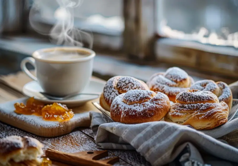 Rogaliki drożdżowe z marmoladą i kruszonką cynamonową