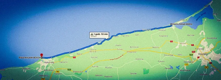 Koszalin Mielno ile km? Sprawdź najkrótszą trasę i czas podróży