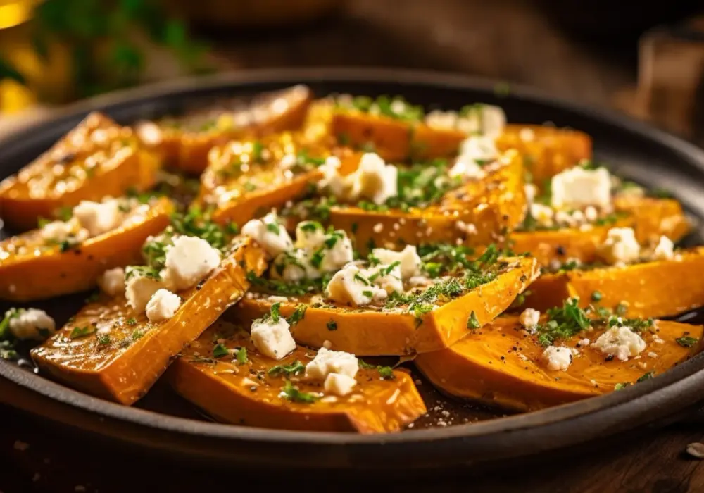 Pieczona dynia z serem feta - przepis i inspiracje