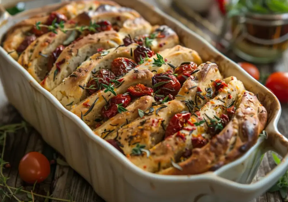 Babka z kaszy gryczanej z suszonymi pomidorami i ziołami
