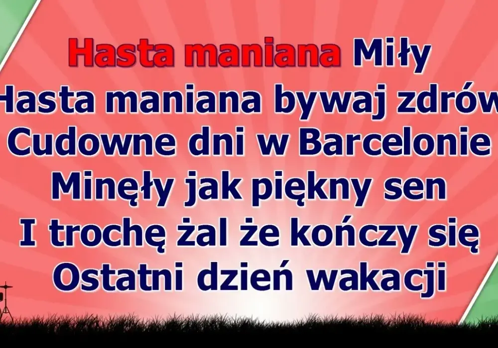 Wakacje minęły jak sen kolorowy - tekst piosenki Ireneusza Jaremy