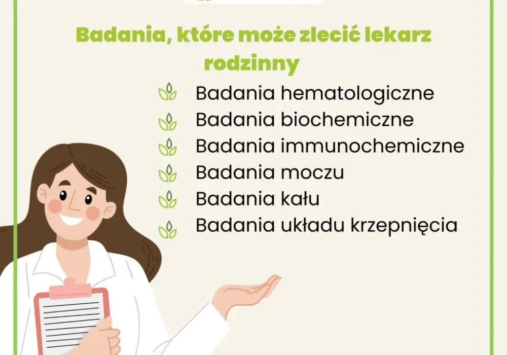 Lista badań jakie może zlecić lekarz rodzinny - kompletny przegląd NFZ
