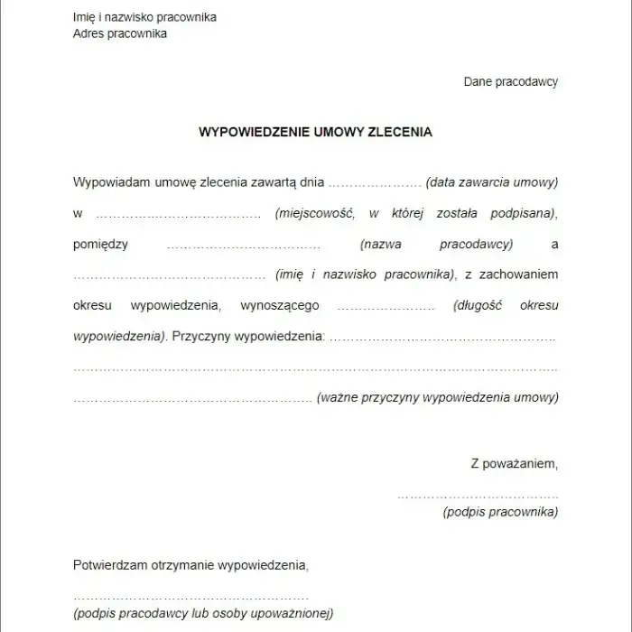 Jak napisać wypowiedzenie umowy zlecenia: 8 kluczowych kroków