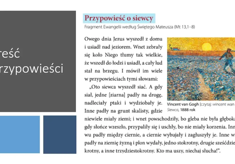 Przypowieść o siewcy scenariusz lekcji: skuteczne metody nauczania